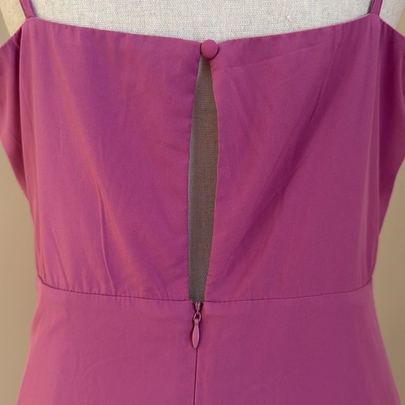 Blue Blush Lavender Purple Sundress Ruffle Ruched Front Drawstring Lined Sz L - Picture 4 of 7